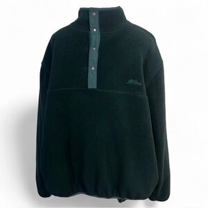 Vtg L.L. Bean Fleece Pullover Jacket Teal Snap T 90’s  Unisex Size large